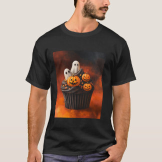 Fun Spooky Halloween Cupcake Design T Shirt