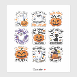 Fun Spooky Halloween Designs Sticker Set