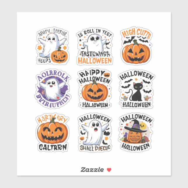 Fun Spooky Halloween Designs Sticker Set (Sheet)