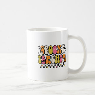 Fun Spooky Season Retro Spooky Teacher Halloween C Coffee Mug