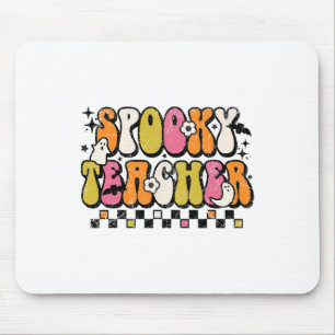 Fun Spooky Season Retro Spooky Teacher Halloween C Mouse Pad
