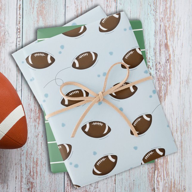 Fun Sports Green Football Field Whimsical Cute Wrapping Paper Sheet (Creator Uploaded)