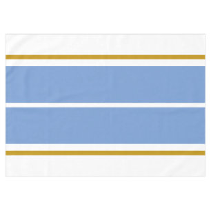 Fun Sporty Bold Light Blue Racing Stripes On White Tablecloth