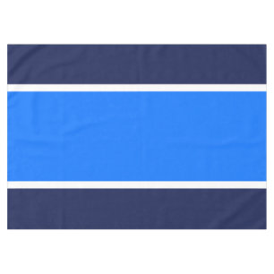 Fun Sporty Bright Nautical Blue White Navy Stripes Tablecloth