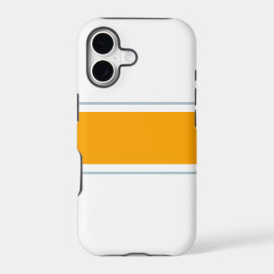 Fun Sporty Orange Slate Racing Stripes On White