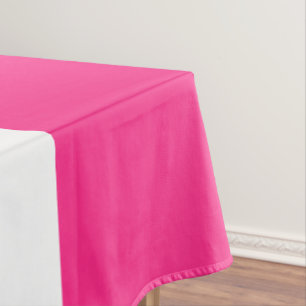 Fun Sporty Wide Bright Tropical Pink White Stripes Tablecloth