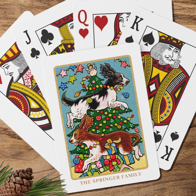 Fun Springer Spaniel Christmas Custom Playing Cards (Creator Uploaded)