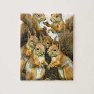 Fun Squirrel Animal Wildlife Nature Art Jigsaw Puzzle