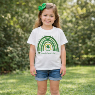 Fun St Patrick Boho Rainbow Luck Clover Leprechaun T-Shirt