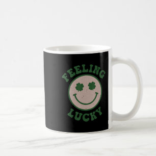 Fun St Patrick Day  Feeling Lucky Smile Face Meme  Coffee Mug