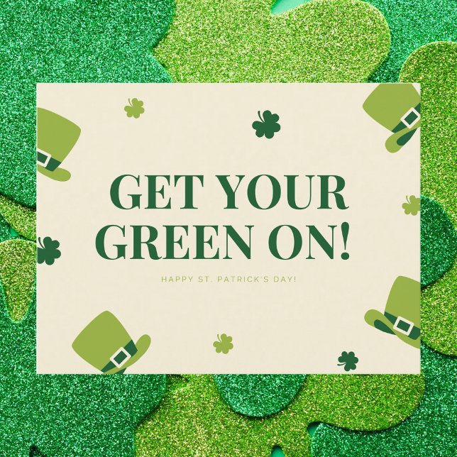 Fun St. Patrick’s Day with Shamrocks and Hats Postcard (Creator Uploaded)