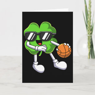 Fun St Patricks Day Shamrock Playing Bysketbyll Bo Card