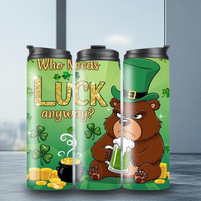 Fun St. Patrick's Grumpy Bear Tumbler (Creator Uploaded)