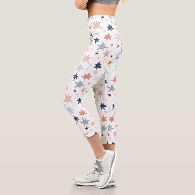 Fun Star Pattern Capri Leggings (Left)