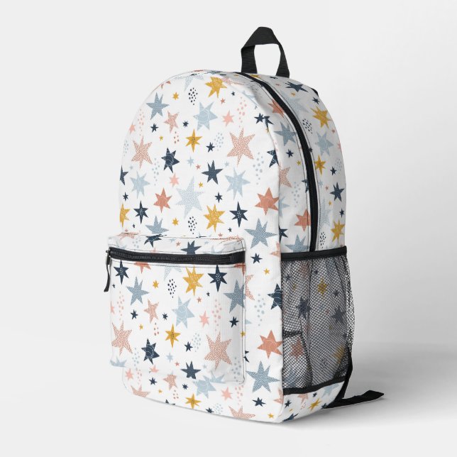 Fun Star Pattern Printed Backpack (Back Corner Right)
