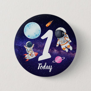 Fun star Spaceman child's Birthday 6 Cm Round Badge