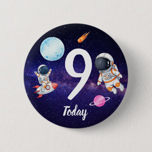 Fun star Spaceman child's Birthday 6 Cm Round Badge