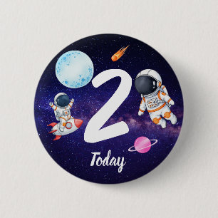 Fun star Spaceman child's Birthday 6 Cm Round Badge