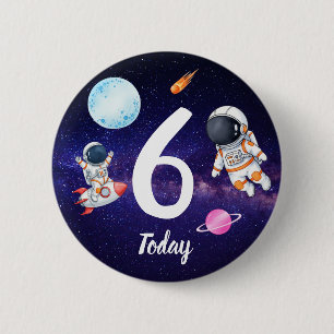 Fun star Spaceman child's Birthday 6 Cm Round Badge