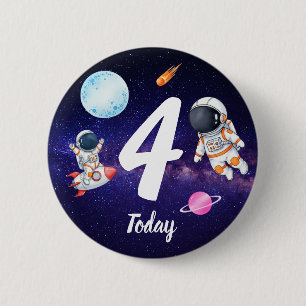 Fun star Spaceman child's Birthday 6 Cm Round Badge
