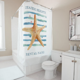 FUN STARFISH BEACH COASTAL VACATON Shower Curtain