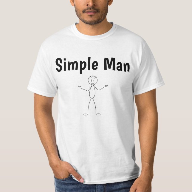 Fun Stick Figure Simple Man T-Shirt (Front)