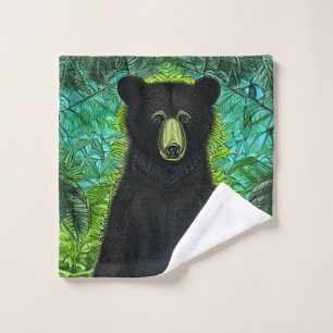 Fun Storybook Little Black Bear Bath Towel Set