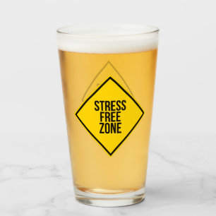Fun Stress Free Zone Humour Drinking Glass