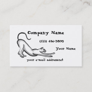 Fun Stretching Cat Brush Painting Business Card