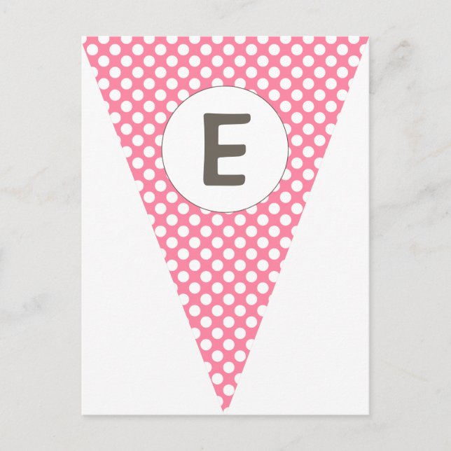 Fun Stripe and Polka Dot Customisable Flag Bunting Postcard (Front)