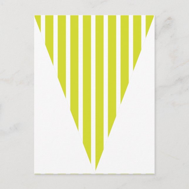 Fun Stripe Lime Green Colourful Flag Bunting Postcard (Front)