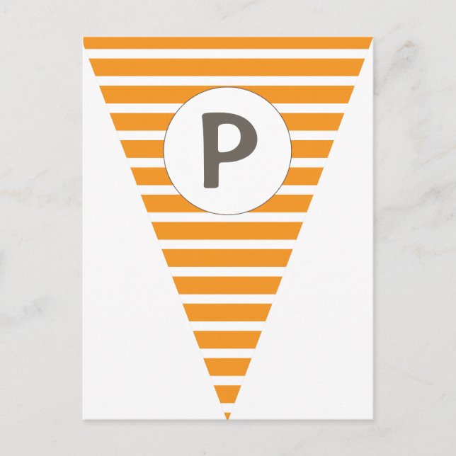 Fun Stripe Orange Customisable Flag Bunting Postcard (Front)