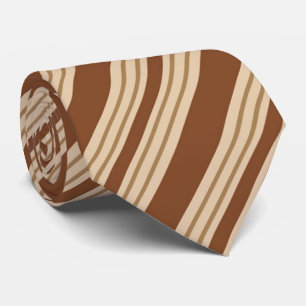 Fun stripe pattern brown tie