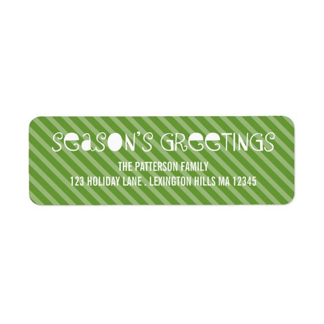 Fun Stripe Season's Greetings Return Address Label (Front)