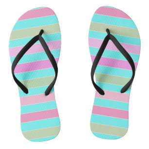 Fun striped lined lines pastel summer colours thongs