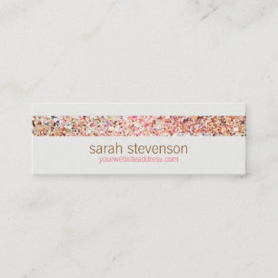 Fun Stripes Colourful Glitter Look Business Card 5