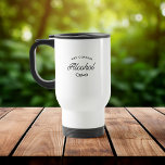 Fun Stylish Modern May Contain Alcohol Typography Travel Mug<br><div class="desc">Trendy,  funny coffee mug saying "May contain alcohol" in stylish modern typography on the two-toned coffee mug. Perfect gift for the real lover of life! Available in many more interior colours.</div>