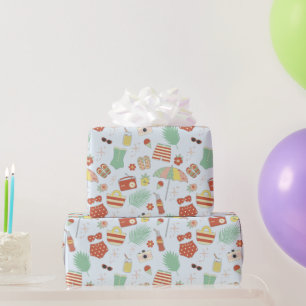 Fun Stylish Retro Vintage Summer Beach Swimsuits Wrapping Paper