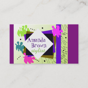 fun stylist business card colourful template