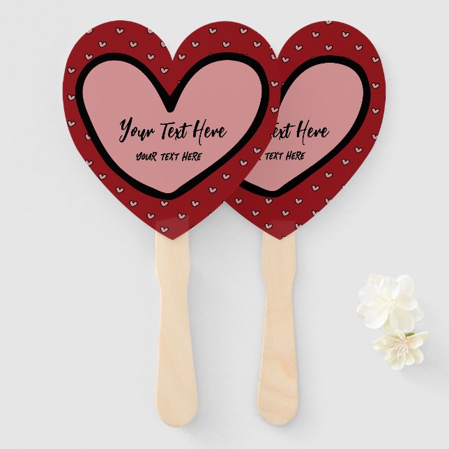 Fun Stylist Sweet Heart Party Supplies Template  Hand Fan (Front and Back)