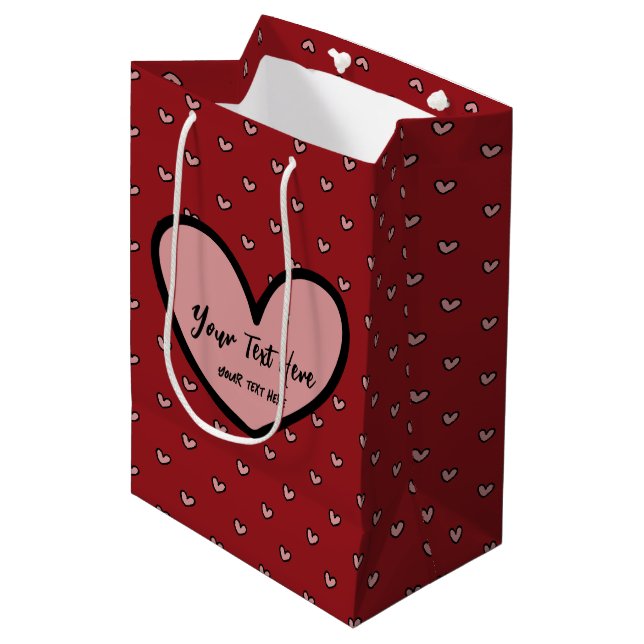 Fun Stylist Sweet Heart Party Supplies Template Medium Gift Bag (Front Angled)