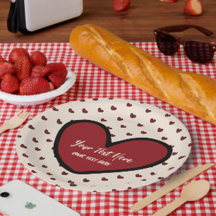Fun Stylist Sweet Heart Party Supplies Template Paper Plate