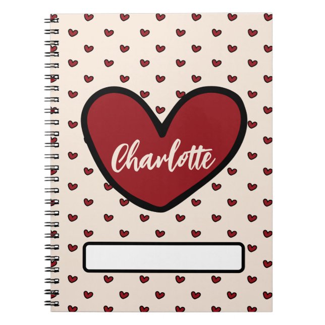 Fun Stylist Sweet Heart pattern Stationery Gifts  Notebook (Front)