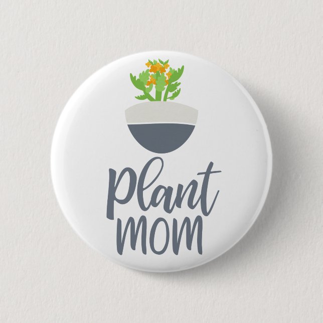 Fun Succulent Kalanchoe Plant Mum Design 6 Cm Round Badge (Front)