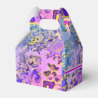 Fun Sugar Skulls Hispanic Fiesta Indigo Violet Favour Box