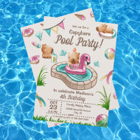 Fun Summer Capybara Pool Party