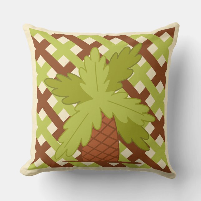 Fun Summer Design Pineapple Lattic Background Cushion (Front)