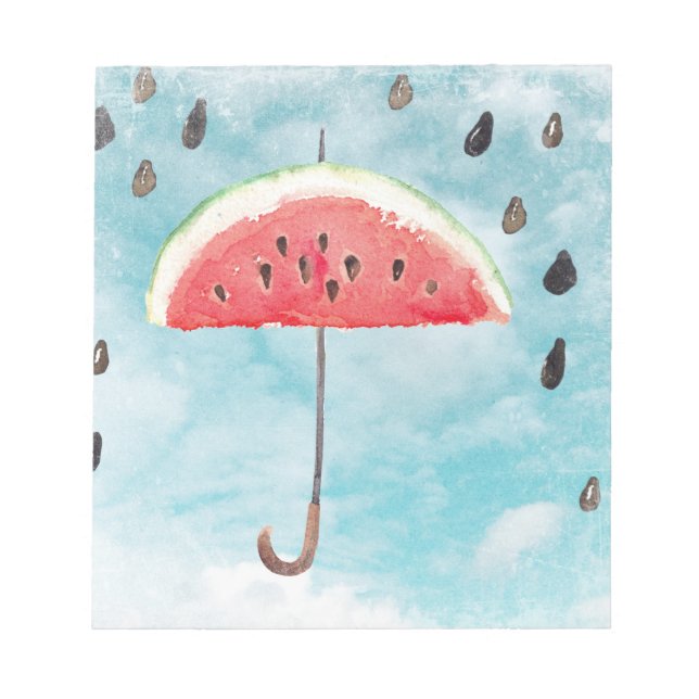 Fun Summer Fresh Melon Fruit Rain Notepad (Front)