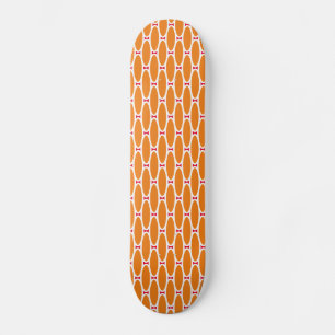 Fun Summer Orange Suns White Red Accents Tiled Art Skateboard