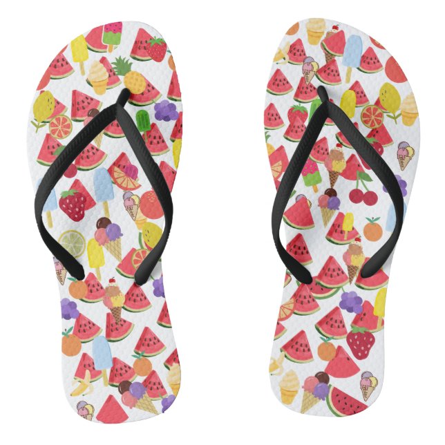 Fun Summer pattern Thongs (Footbed)